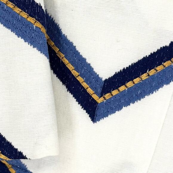 Paperwhite Chevron Open Jacket White Blue Gold Size 4 - Picture 7 of 10